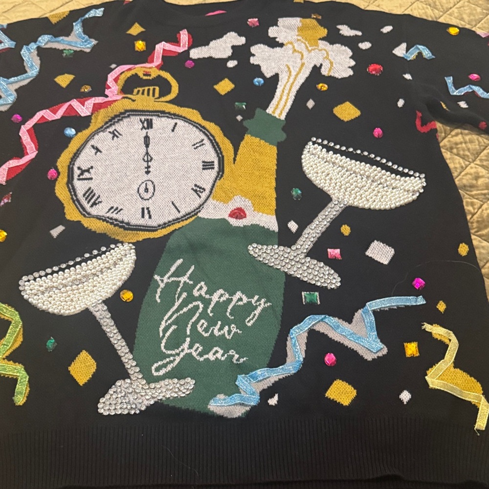 QUEEN OF SPARKLES  Colorful HOLIDAY Sweater